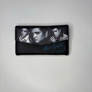 Elvis Presley Wallet Graceland Exclusive Collage Wallet with Signature EUC
